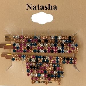 Natasha Rhinestone Barrettes Sparkle Hair Slides Women’s Accessories